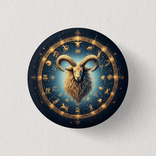 Capricorn-Zodiac-Symbol Button (Vorderseite)