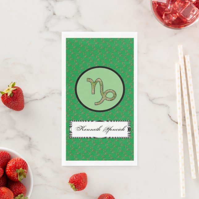 Capricorn Zodiac Symbol Element von Kenneth Yoncic Serviette (Beispiel)