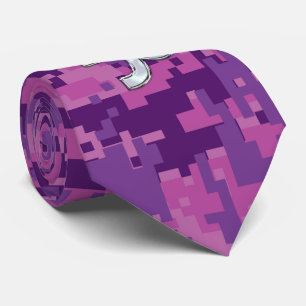 Capricorn Zodiac Symbol Fuchsia Digital Camouflage Krawatte