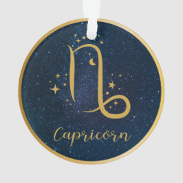 Capricorn Zodiac-Symbol goldblau personalisiert Ornament