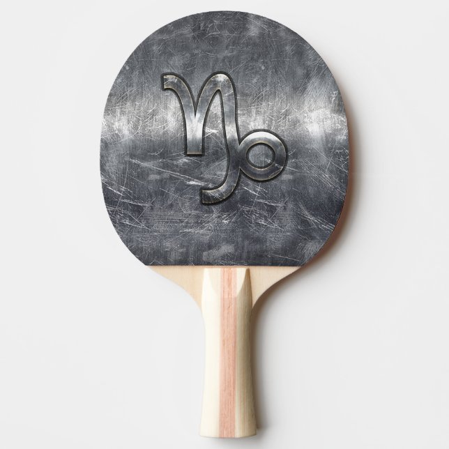 Capricorn Zodiac Symbol Grunge Distressed Style Tischtennis Schläger (Vorderseite)