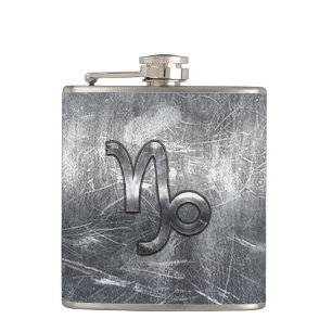 Capricorn Zodiac Symbol Grunge Not Style Flachmann