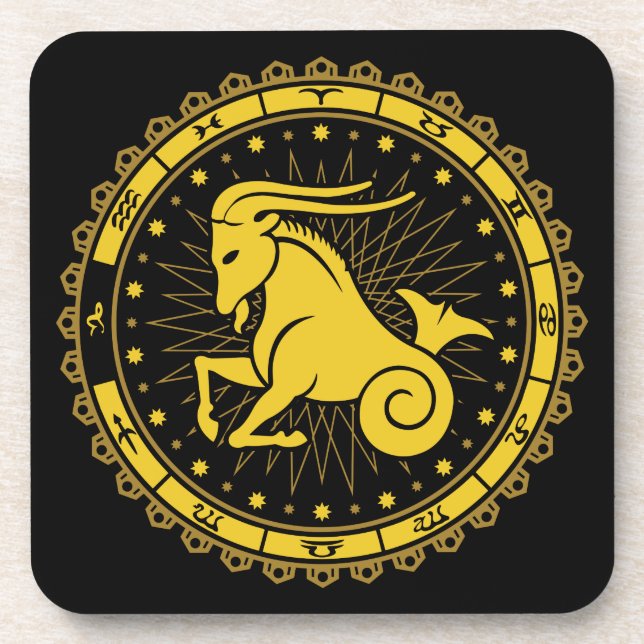 Capricorn - Zodiac - Symbol - Horoskop Getränkeuntersetzer (Vorderseite)