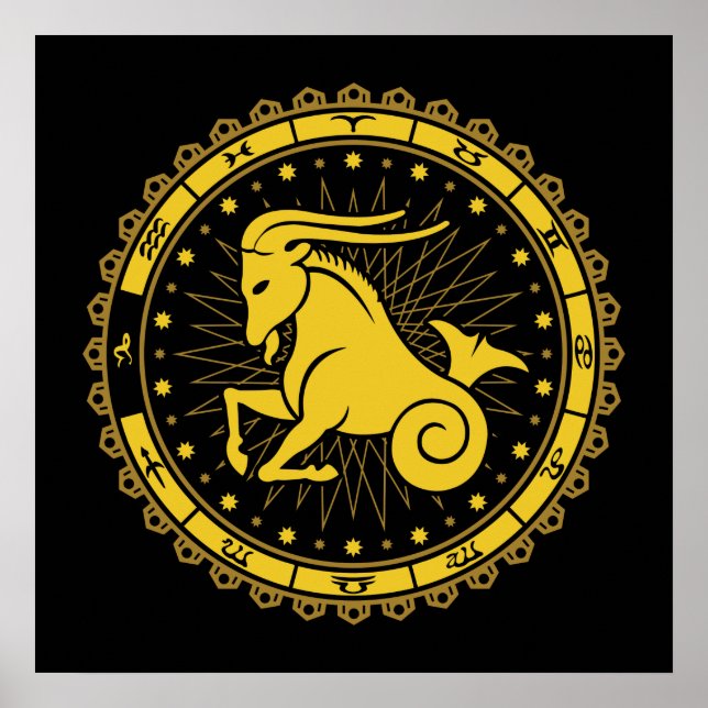 Capricorn - Zodiac - Symbol - Horoskop Poster (Vorne)