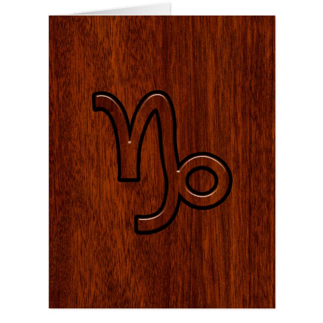Capricorn Zodiac Symbol in Mahogany Brown (Vorderseite)
