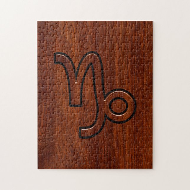 Capricorn Zodiac Symbol in Mahogany Brown (Vertikal)