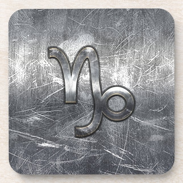 Capricorn Zodiac Symbol Industrial Style Getränkeuntersetzer (Vorderseite)