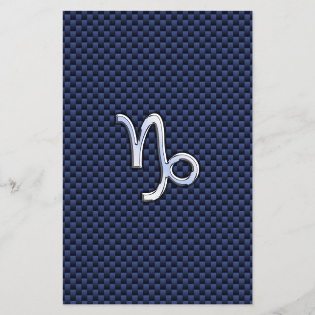 Capricorn Zodiac Symbol Navy Blue Carbon Fibre Flyer (Vorne)