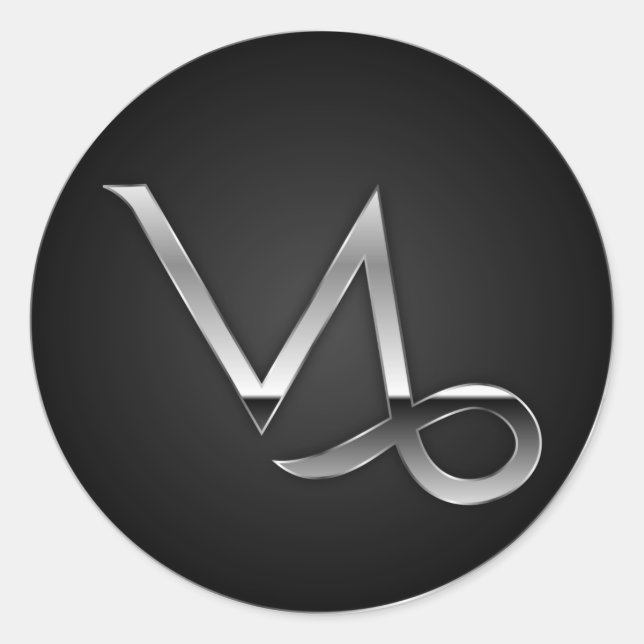 Capricorn - Zodiac-Symbol Runder Aufkleber (Vorderseite)