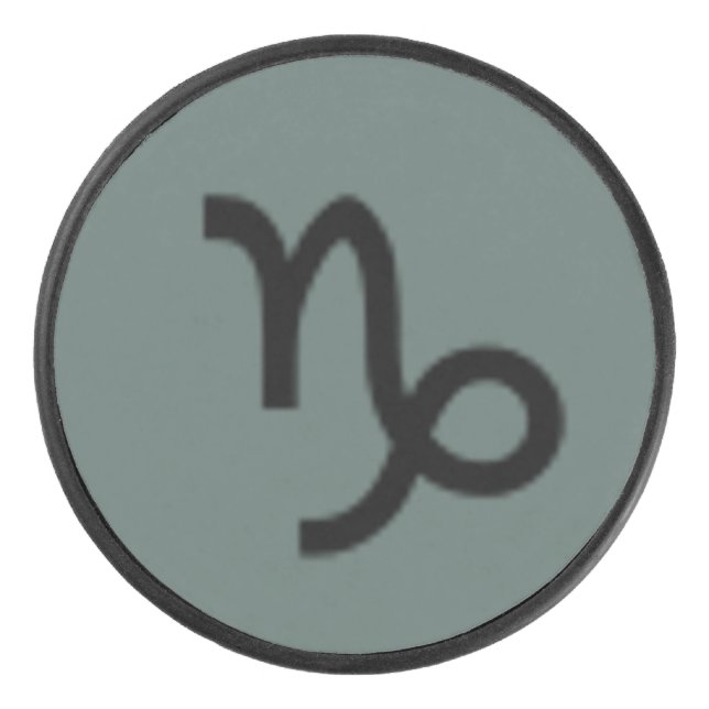 Capricorn Zodiac Symbol Standard von K Yoncich Eishockey Puck (Vorderseite)