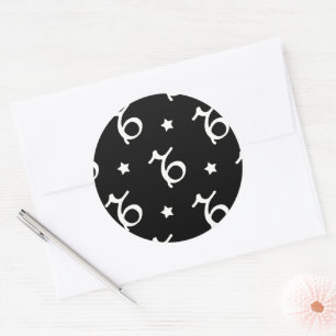 Capricorn Zodiac Symbol und Sternmuster Runder Aufkleber