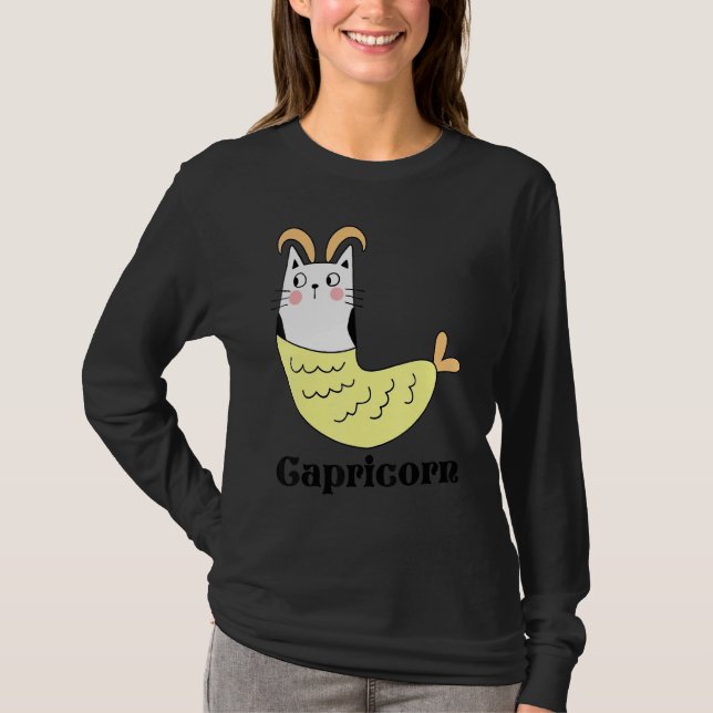Capricorn Zodiac Unterschreiben Niedliche Funny Ca T-Shirt (Vorderseite)