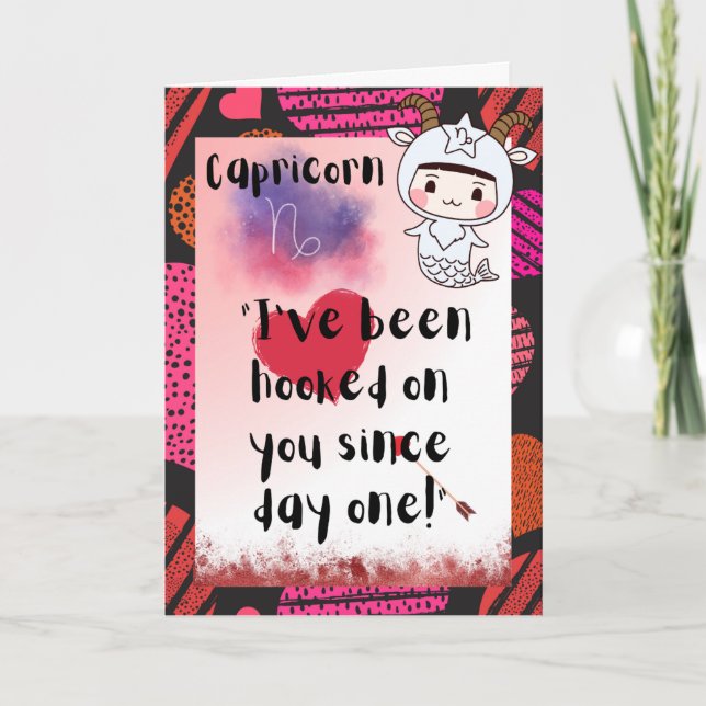 Capricorn Zodiac Valentines Personalisierte Karte (Vorderseite)