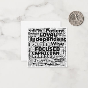 Capricorn Zodiac Word Cloud Inspiration Mitteilungskarte