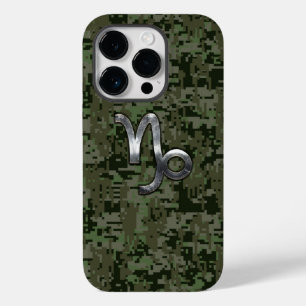 Capricorn Zodiac Zeichen auf Olivgrün Camouflage Case-Mate iPhone 14 Pro Hülle