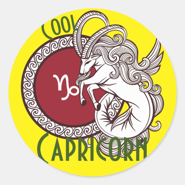 Capricorn zodiac-Zeichen personalisiert Runder Aufkleber (Vorderseite)