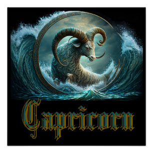 Capricorn-Zodiac-Zeichen Poster