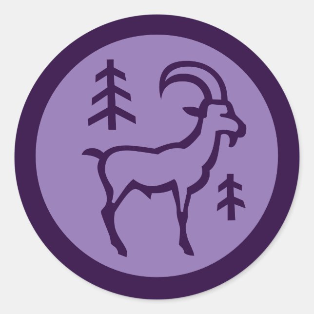 Capricorn-Zodiac-Zeichen Runder Aufkleber (Vorderseite)