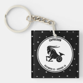 Capricorn-Zodiac-Zeichen, Schwarz-Weiß-Schlüsselan Schlüsselanhänger