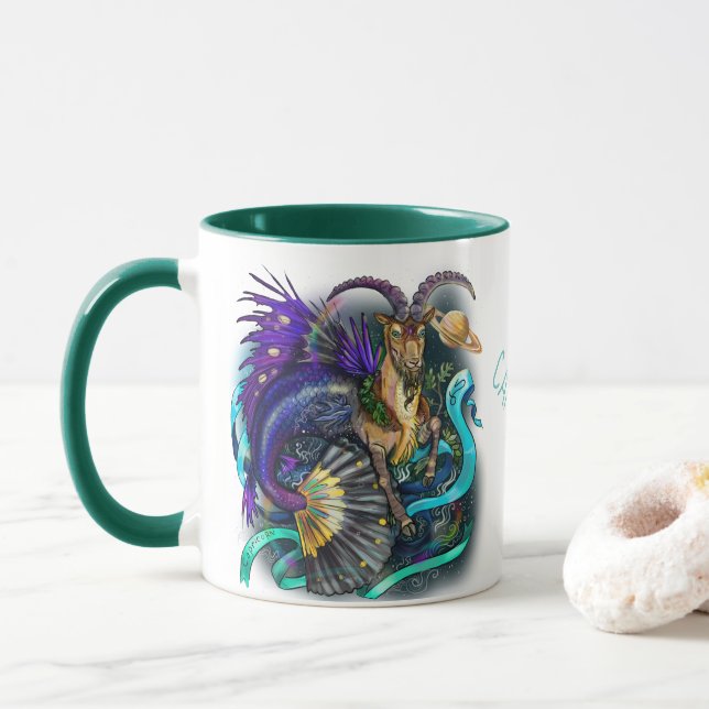 Capricorn-Zodiac-Zeichen Tasse (Mit Donut)