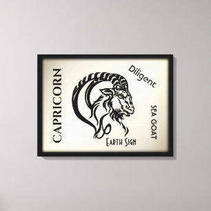 Capricorn Zodiac Zeichen und Symbol Leinwanddruck