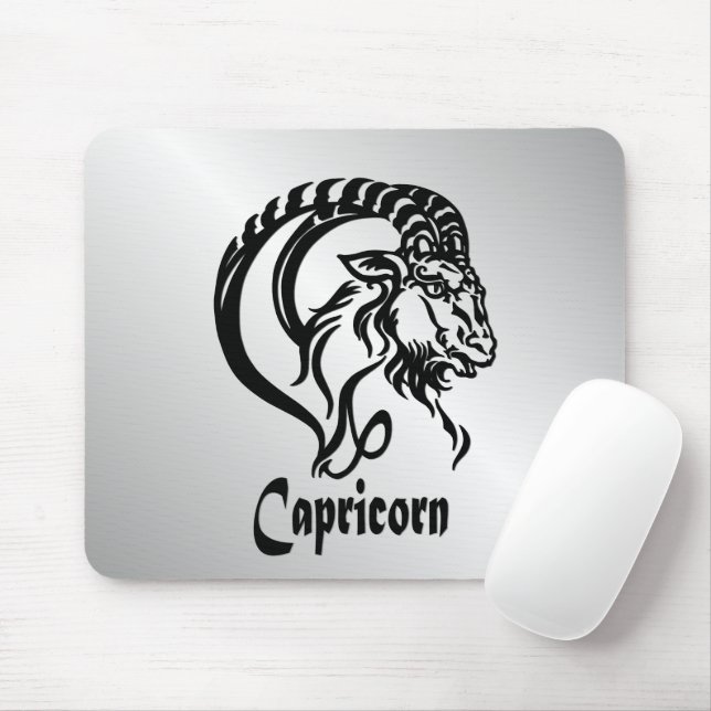 Capricorn Zodiac Zeichen und Symbol Silber Mousepad (Mit Mouse)