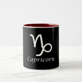 "Capricorn" Zodiac-Zeichen Zweifarbige Tasse