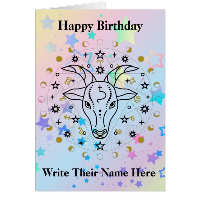 Capricorne Astrologie Carte d'anniversaire 21 déc. (Devant)