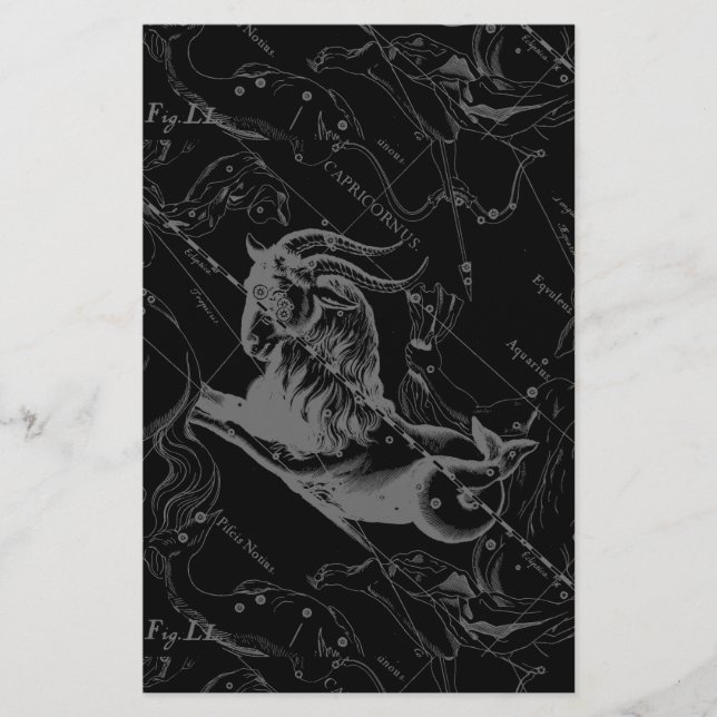 Capricorne Constellation Carte Hevelius Engraving (Devant)