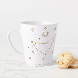 Capricorne Gold Abstrait Constellation de café Mug