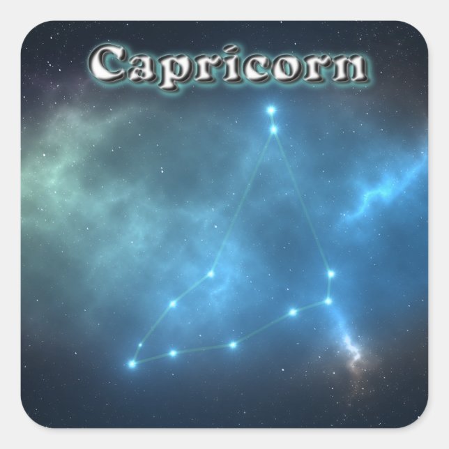 Capricornkonstellation Quadratischer Aufkleber (Vorderseite)