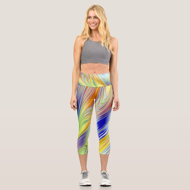 Capris, ein buntes, abstraktes Design Capri Leggings (Vorderseite)