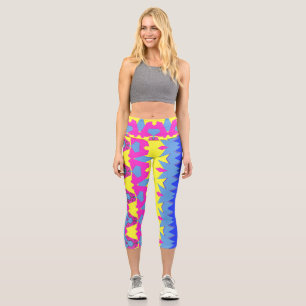 Capris, ein mehrfarbiger trendiger Stoffmusterentw Capri Leggings