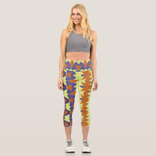 Capris, ein mehrfarbiges, trendiges Stoffmusterdes Capri Leggings