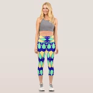 Capris, ein mehrfarbiges, trendiges Stoffmusterdes Capri Leggings