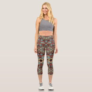Capris, ein mehrfarbiges, trendiges Stoffmusterdes Capri Leggings