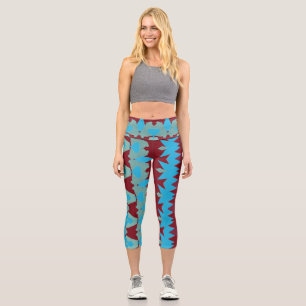 Capris, ein trendiger, vielfarbiger Stoffmuster Capri Leggings