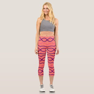 Capris, ein trendiger, vielfarbiger Stoffmuster Capri Leggings