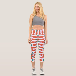 Capris, ein trendiger, vielfarbiger Stoffmuster Capri Leggings