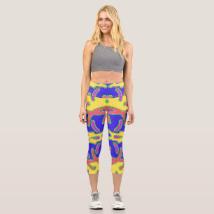Capris, ein trendiger, vielfarbiger Stoffmuster Capri Leggings