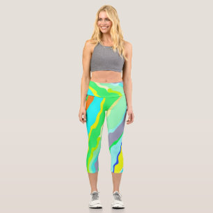 Capris, ein trendiger, vielfarbiger Stoffmuster Capri Leggings