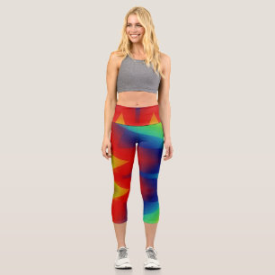 Capris, ein trendiger, vielfarbiger Stoffmuster Capri Leggings