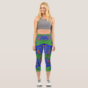Capris, ein trendiger, vielfarbiger Stoffmuster Capri Leggings