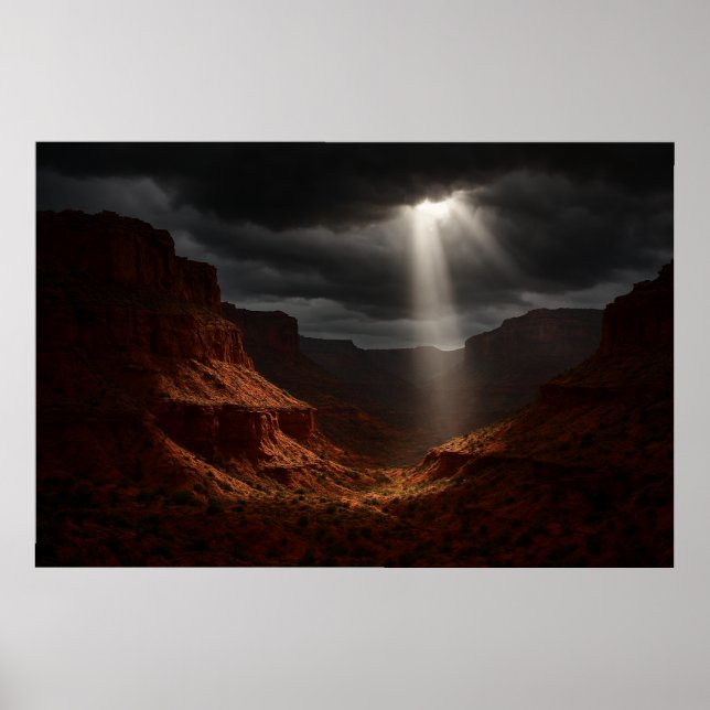 Caprock Canyons Poster - Dramatisches Sonnenstrahl (Vorne)