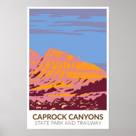 Caprock Canyons Staat Park und Trailway Texas Poster