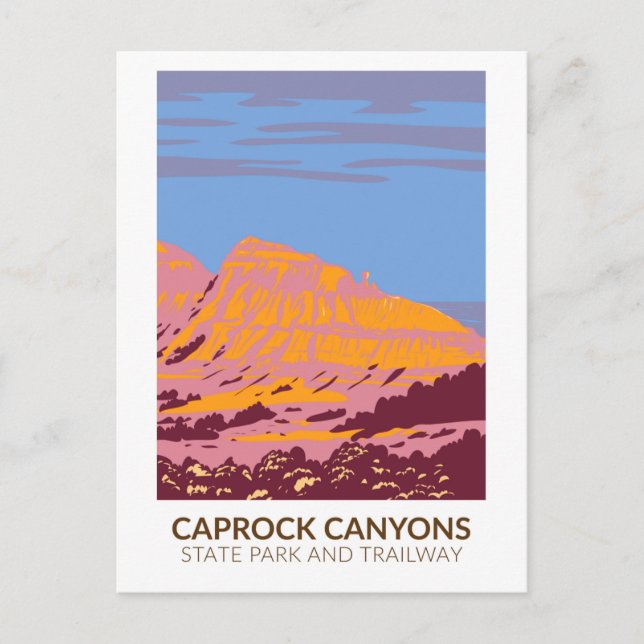 Caprock Canyons Staat Park und Trailway Texas Postkarte (Vorderseite)
