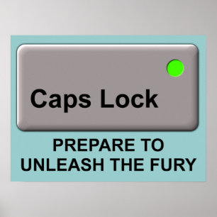 Caps Lock Wut Lustiger Druck Poster Schild Humor