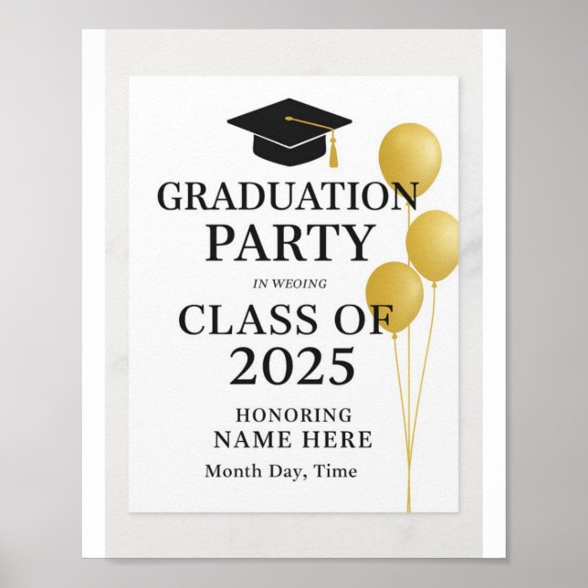 Caps Off to Class of 2025" Poster (Vorne)