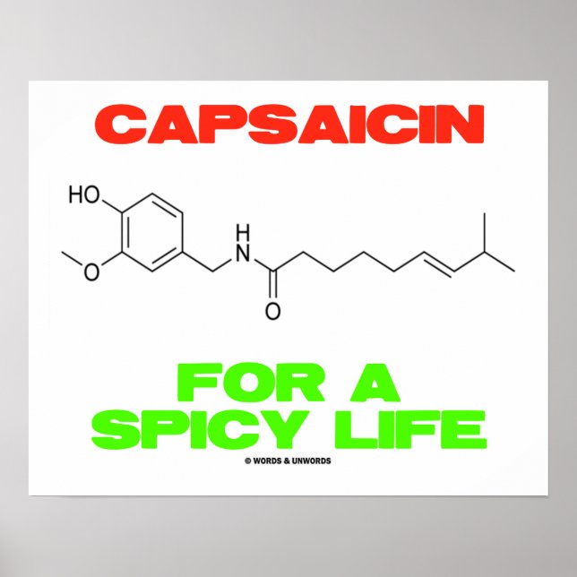 Capsaicin für eine scharfe chemische Lebensstruktu Poster (Vorne)
