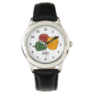 Capsicum-Cartoon-Abbildung Armbanduhr